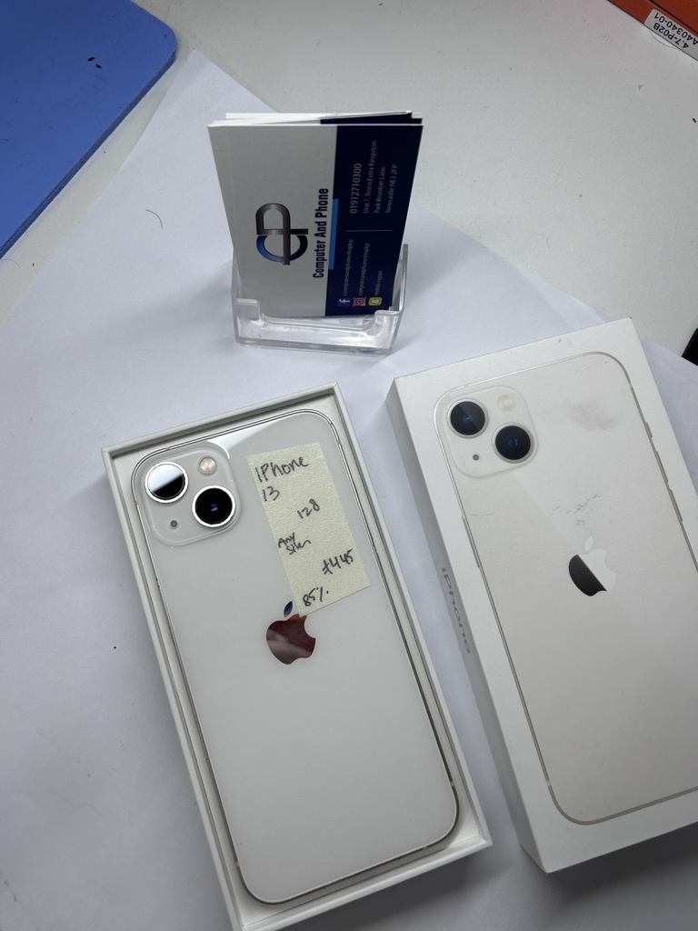 iPhone 13 white at phone shop 