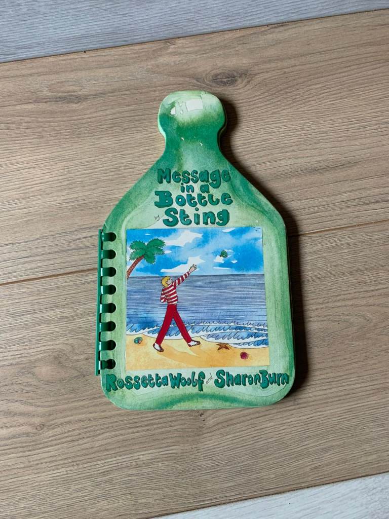 Message in a Bottle by Sting. Bottle-shaped Book. First Edition 1981.