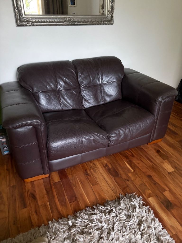 Brown leather sofa 
