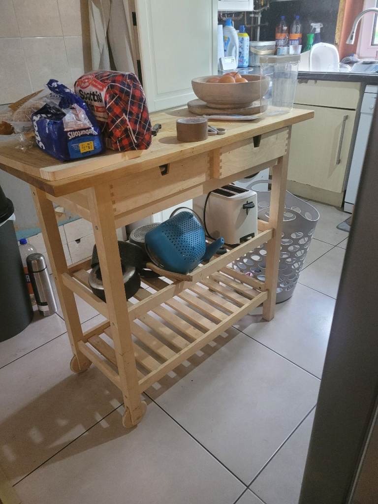 Ikea kitchen island on wheels