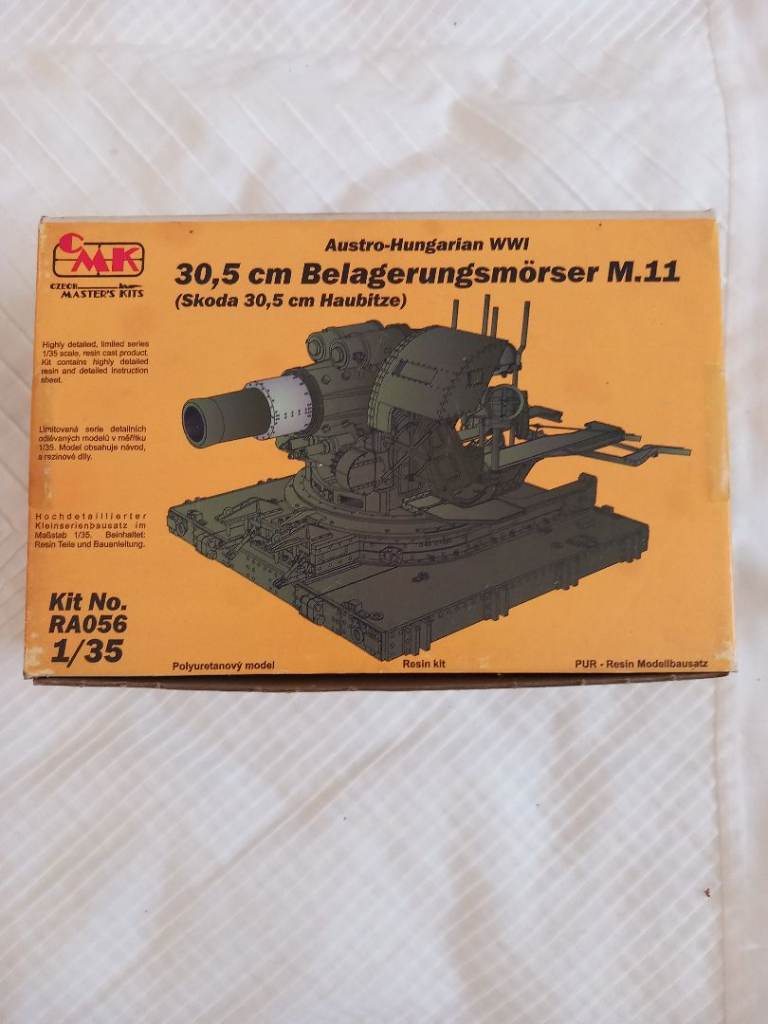 Rare CMK RA056 1/35 Scale Austro-Hungarian WWI 30.5 cm Škoda M.11 Mortar Belagerungsmörser Resin Kit