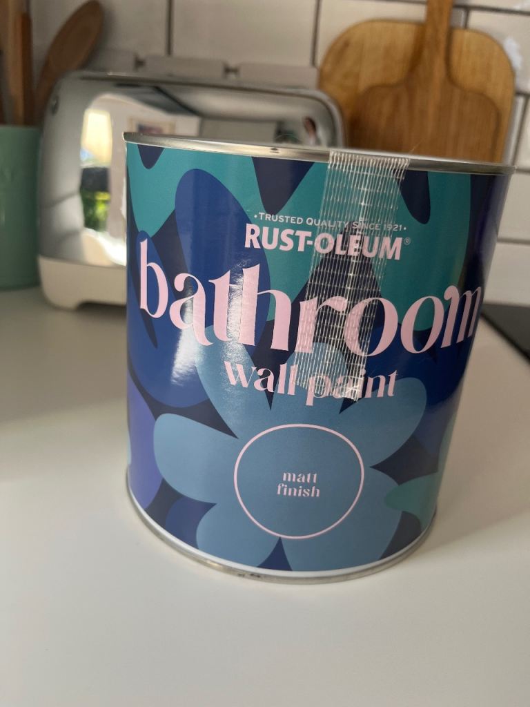 Unopened 2.5l tin of Rust-Oleum Bathroom paint in Melrose (pale pink) Matt finish