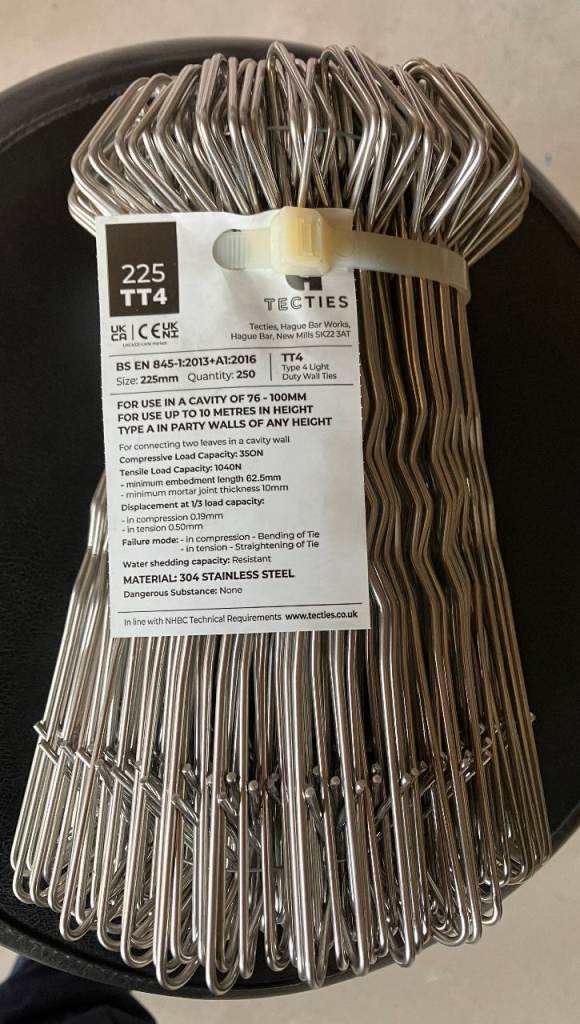 Type 4 housing cavity wall ties 225mm