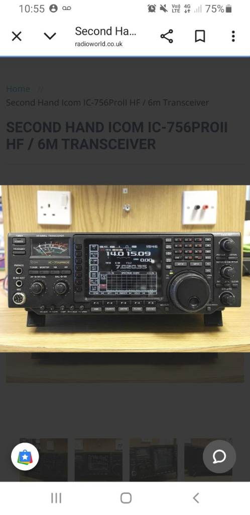 Icom ic-756pro11 hf+6m transceiver and 30 amp power supply