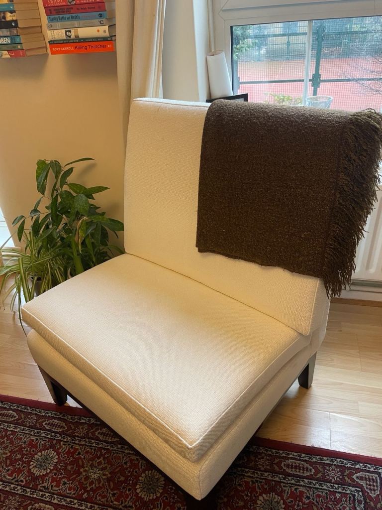 Cream Upholstered Accent Chair (Pair) – Good Condition