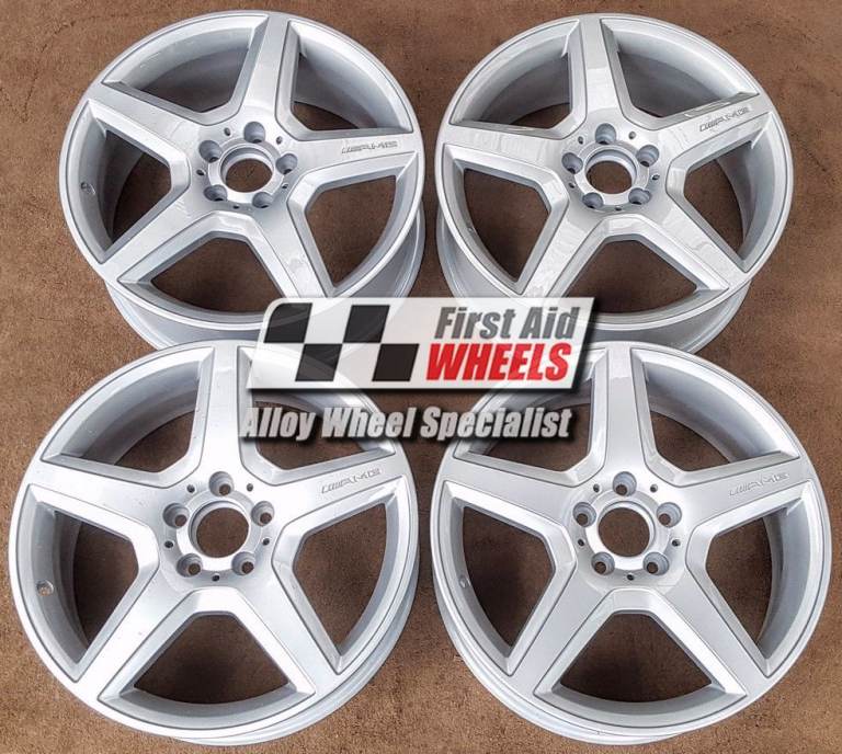 MERCEDES A B CLASS 4X 18'' GENUINE AMG III SILVER REFURBISHED ALLOY WHEELS S277S4