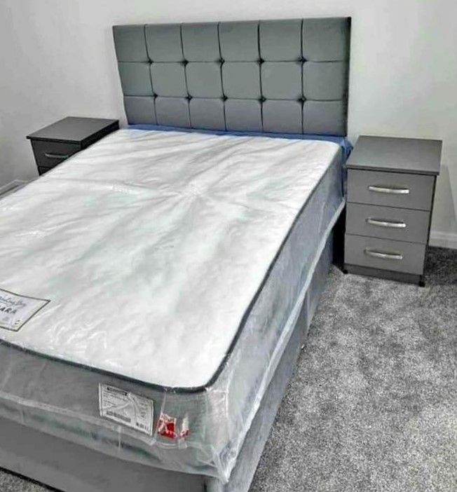Stunning DIVAN 4FT Small Double Divan Bed Base Set >> Mattress + Storage >> Limited Offer 20% Off >>