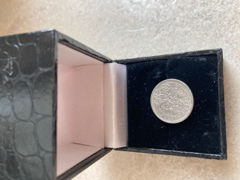 Wedding bride lucky silver sixpence 