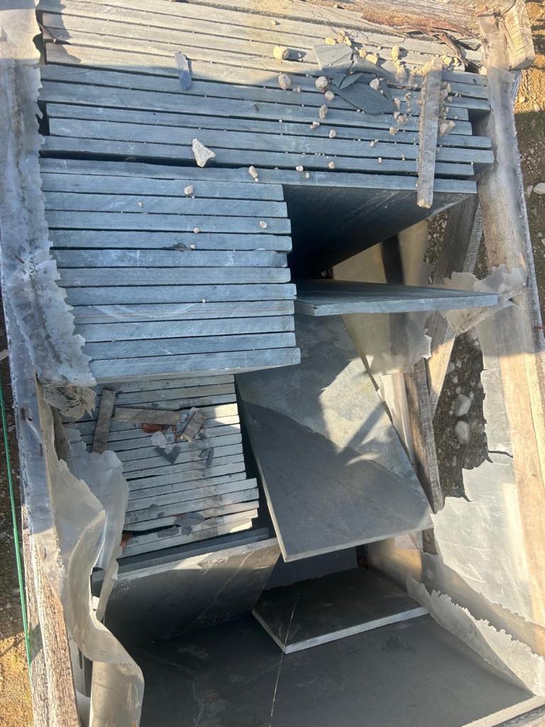 Slate patio slabs