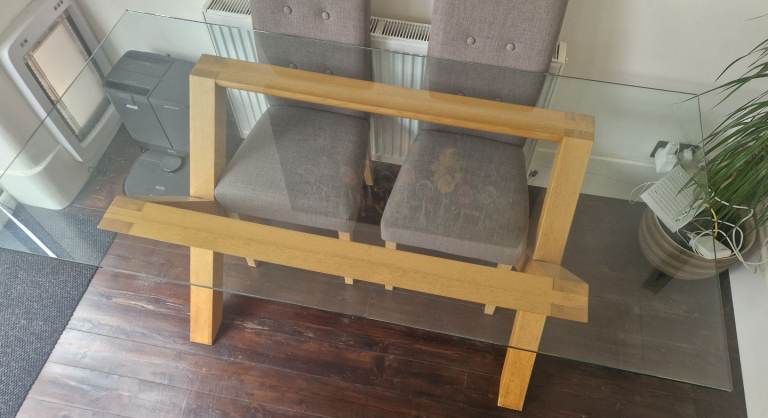 Glass dining table
