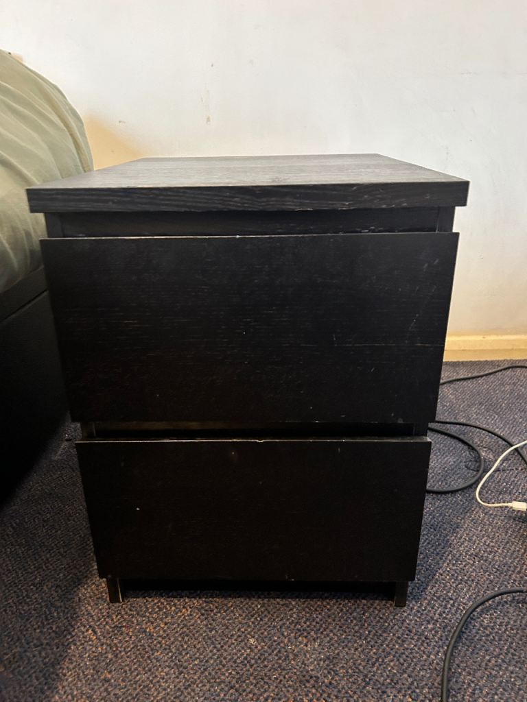Ikea Malm bedside table black good condition