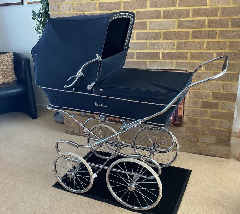 VINTAGE SILVER CROSS PRAM BLACK