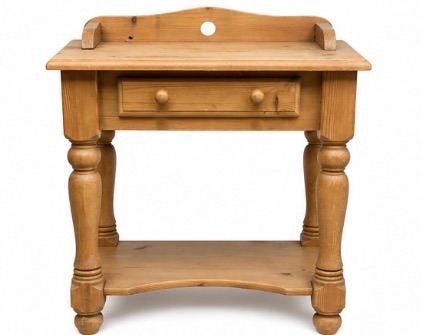 Solid Pine Telephone Table / Hall Table with Drawer & Shelf