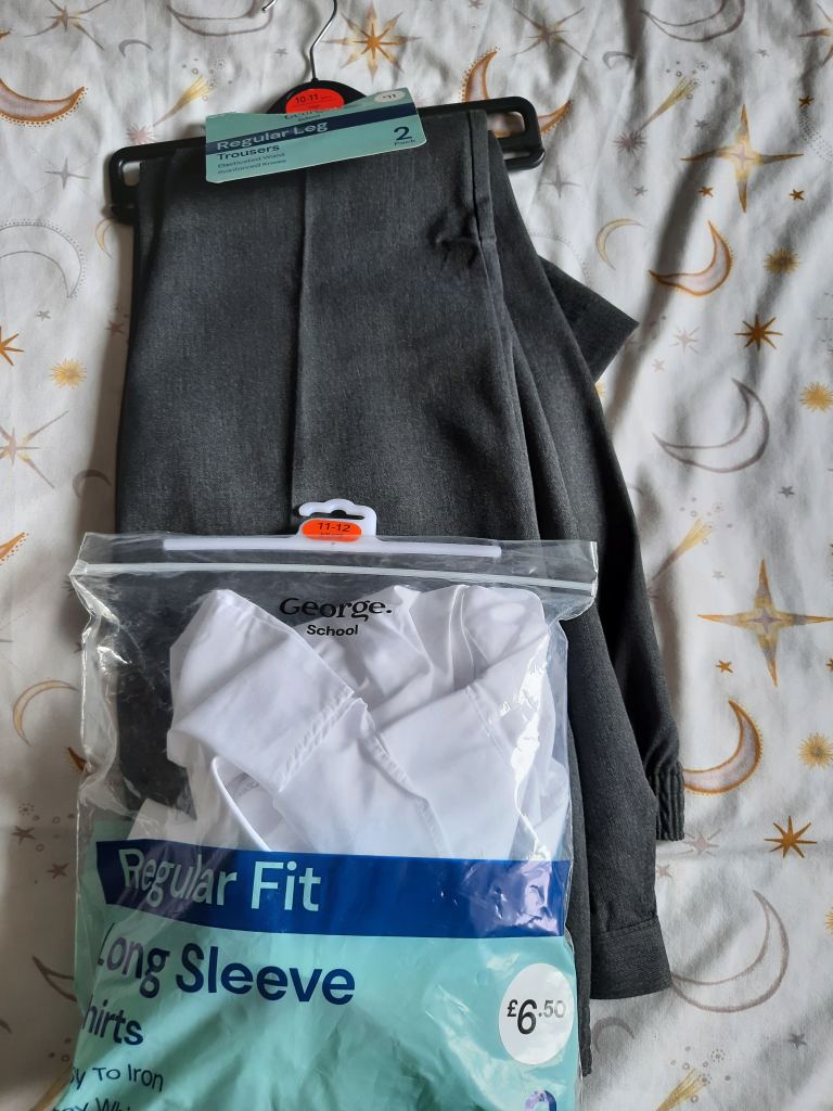 George School Grey Trousers & White Long Sleeve Shirts - New
