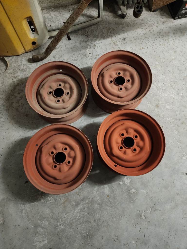 Escort MK1 RS / Lotus Cortina Steel wheels.