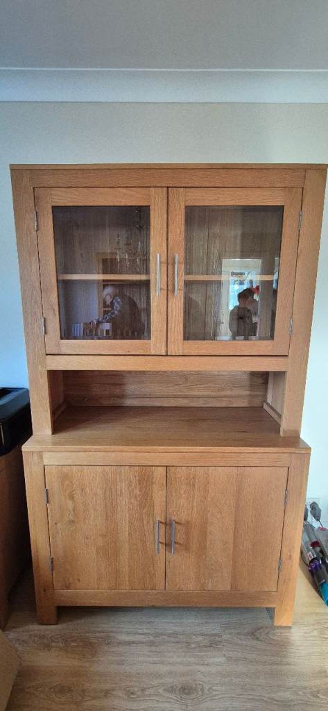 Oak display cabinet