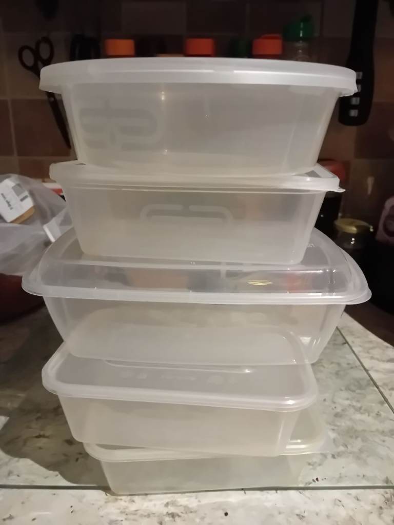 FREE 5 plastic takeaway box containers & lids