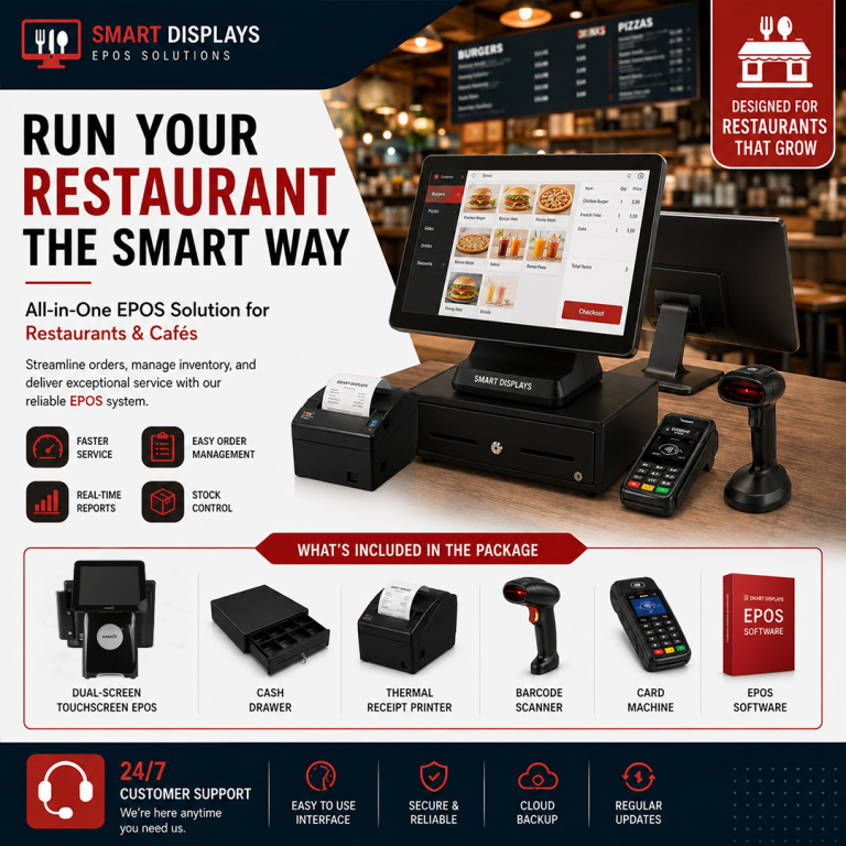 Smart Displays All-in-One EPOS Solution for Restaurants & Cafes