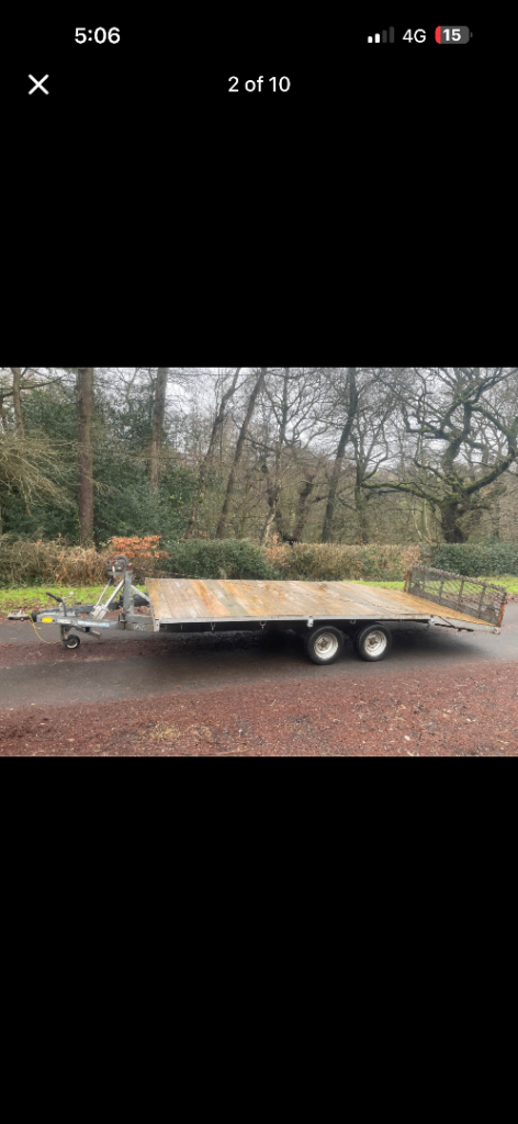 Indespension 16 ft bed flat bed trailer / car transport 