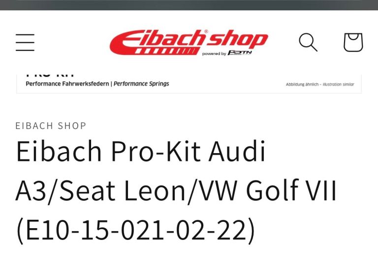 Volkswagen Golf mk7 and 7.5  gti / gti clubsport Eibach pro kit springs