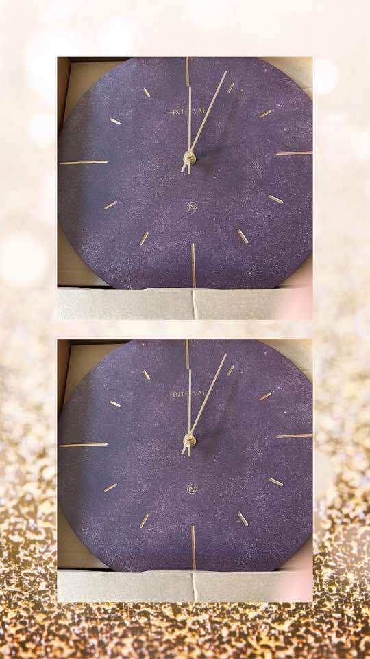 Amethyst & Gold Wall Clock