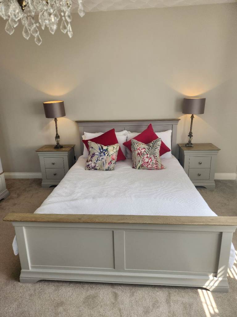 King Size Wooden bed with Bedsides