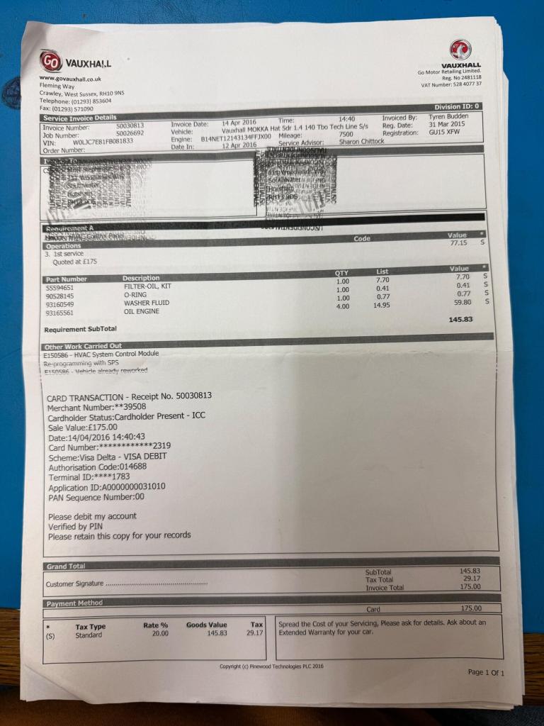 2015 Vauxhall Mokka 1.4T Tech Line 5dr HATCHBACK PETROL Manual