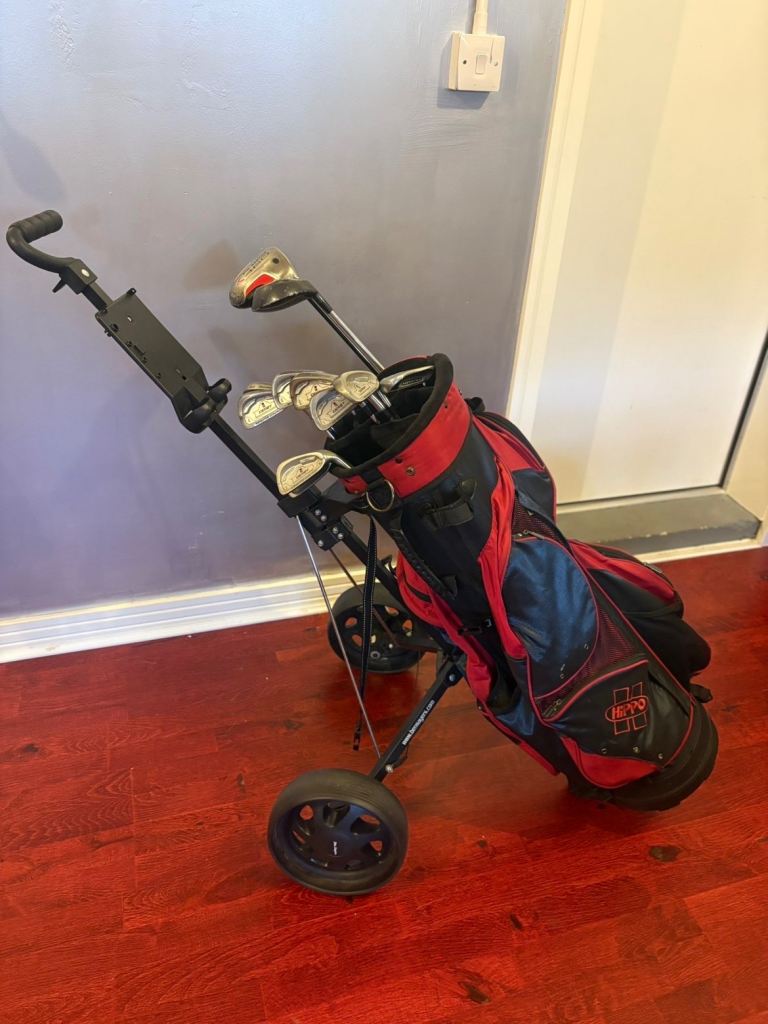 Men’s golf clubs and trolley (full set)