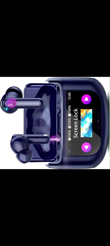 Bluetooth Earbuds with Smart Charging Case & Colour Screen