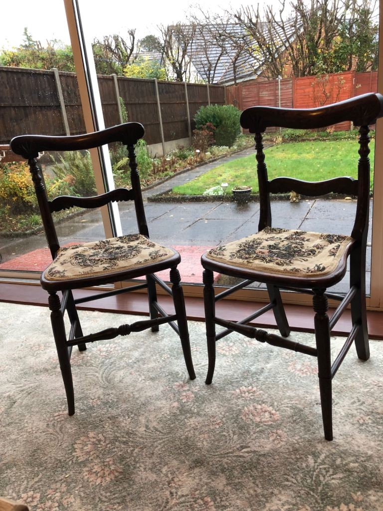 image for Pair antique dining chairs 