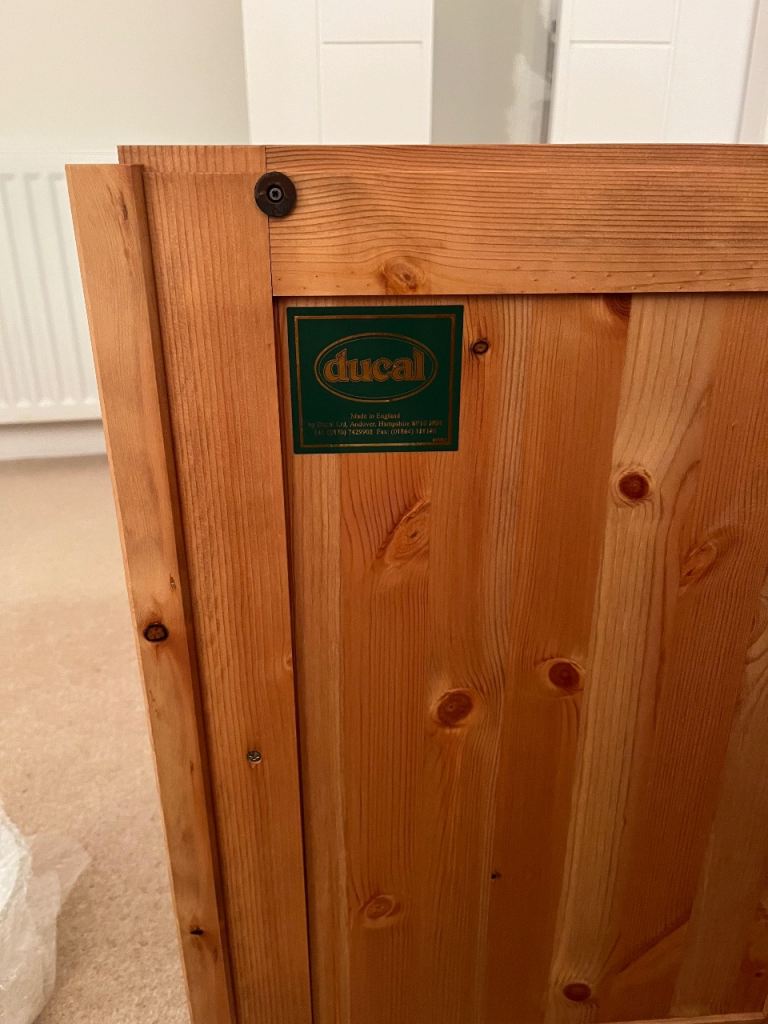 Ducal Pine Dining Table with 6 Chairs, Sideboard, Bookcase, and Small Table