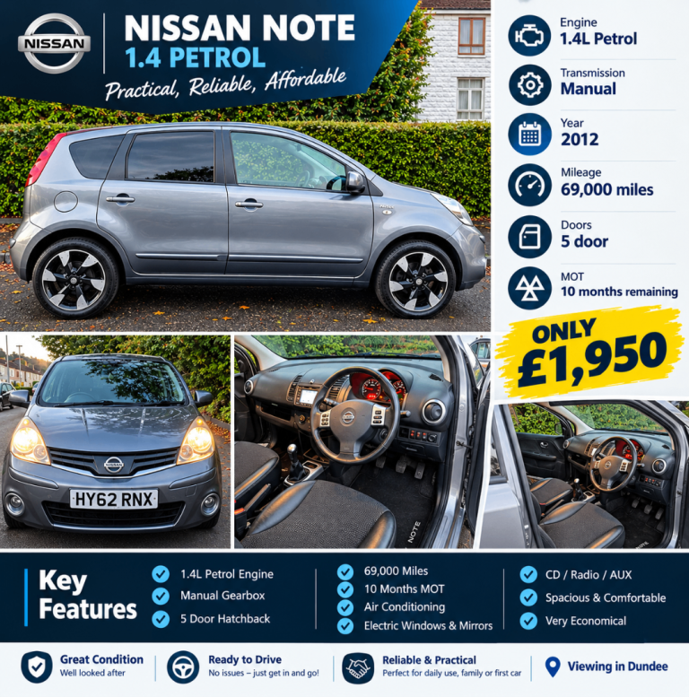 Nissan, NOTE, MPV, 2012, Manual, 1386 (cc), 5 doors