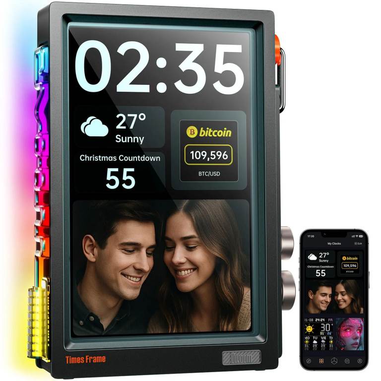 Divoom Times Frame-WiFi Transparent Digital Photo Frame 10.1" 64GB, Photo & Video Sharing 