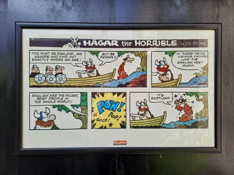 1970's/80's Dik Browne Framed Comic Strip "Hagar the Horrible"