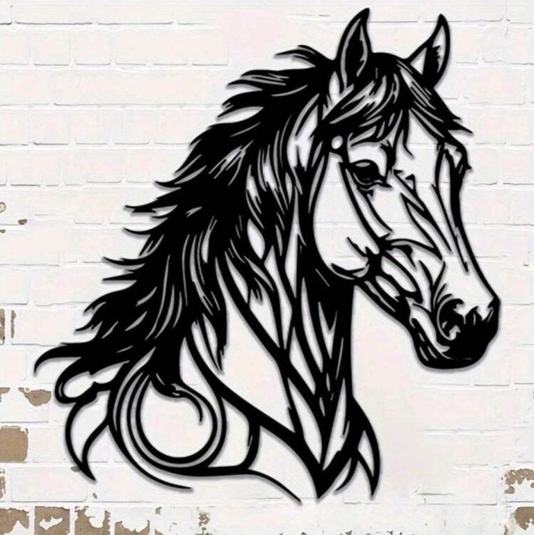 Metal Horse Wall Art – Stylish Horse Head Design (Approx. 11.8" x 11.4")📮 Postage available 📮 