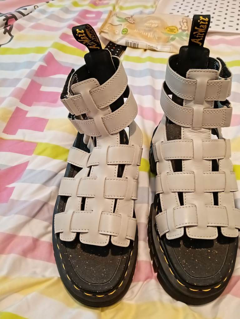 Dr. Martens White Gladiator Sandals – Size 5, As New