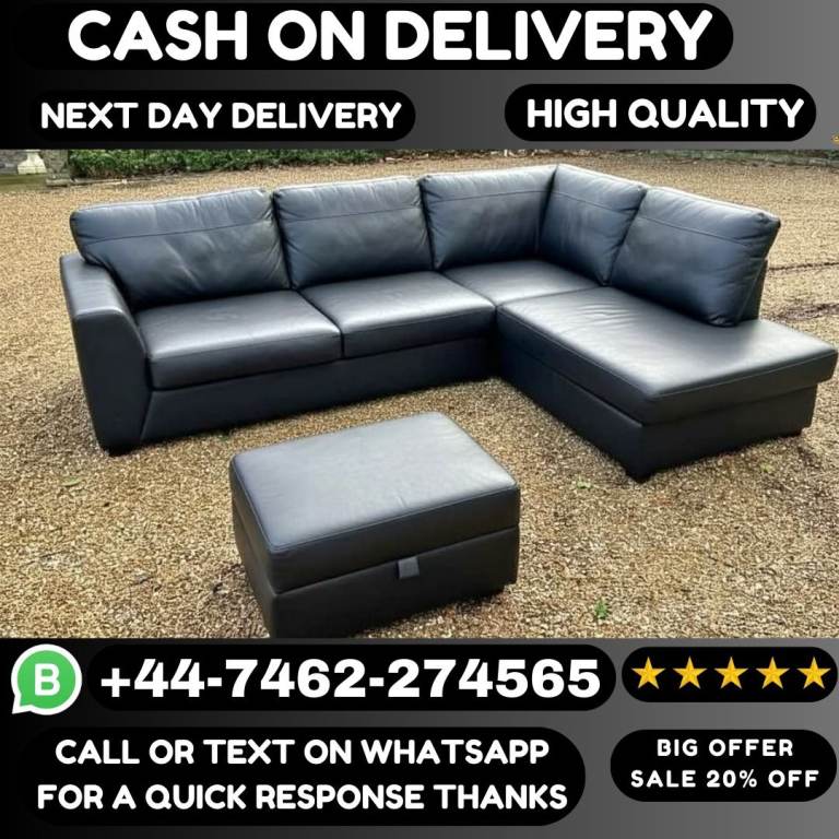 Brand New Dylan Leather Corner or 3+2 Seater Sofas – Available Now