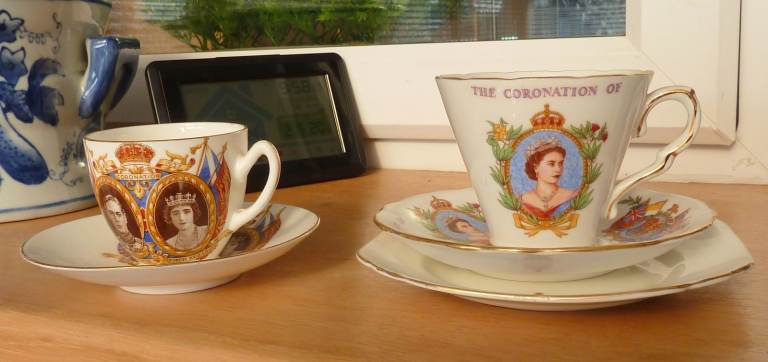 Queen Elizabeth 11 And George V1 Cups And Saucers ( NO TEXTS PLEASE ) 