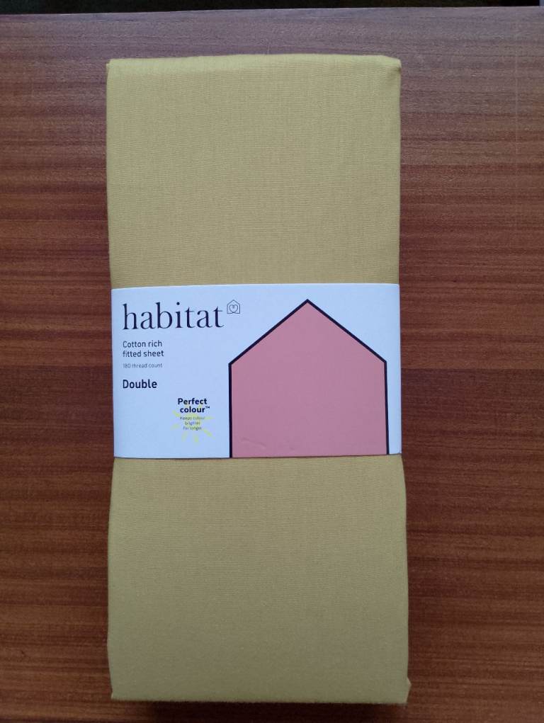 Habitat Cotton Rich 180 Thread Count Fitted Double Sheet