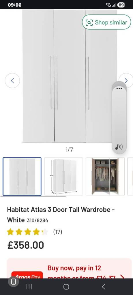 Free argos triple wardrobe