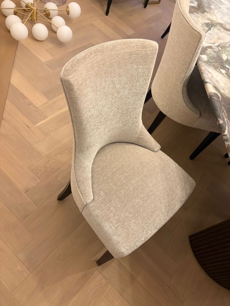 Elegant Beige velvet Dining Chairs - As Good As New