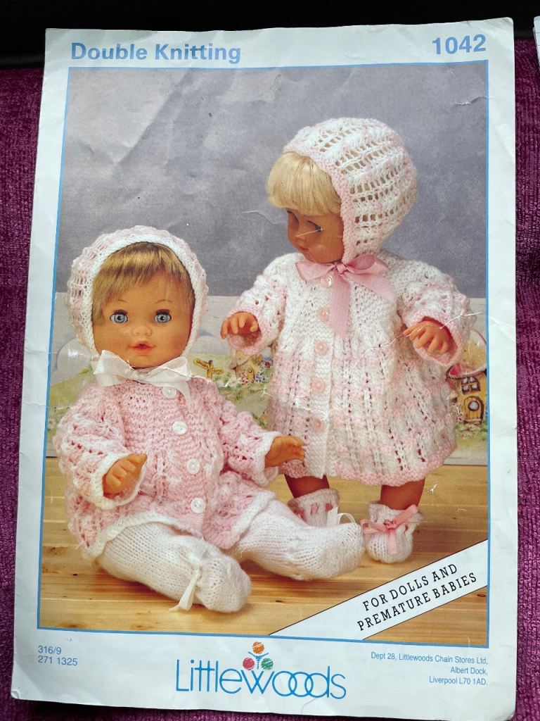 Littlewoods Doll pattern sizes Dolls Knitting Patterns DK