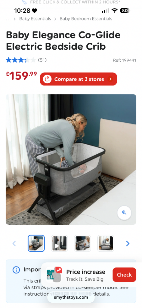 Co glide next to me crib 