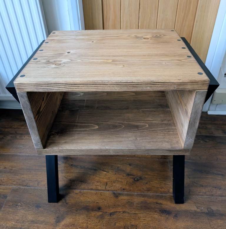 Wooden rustic side table 