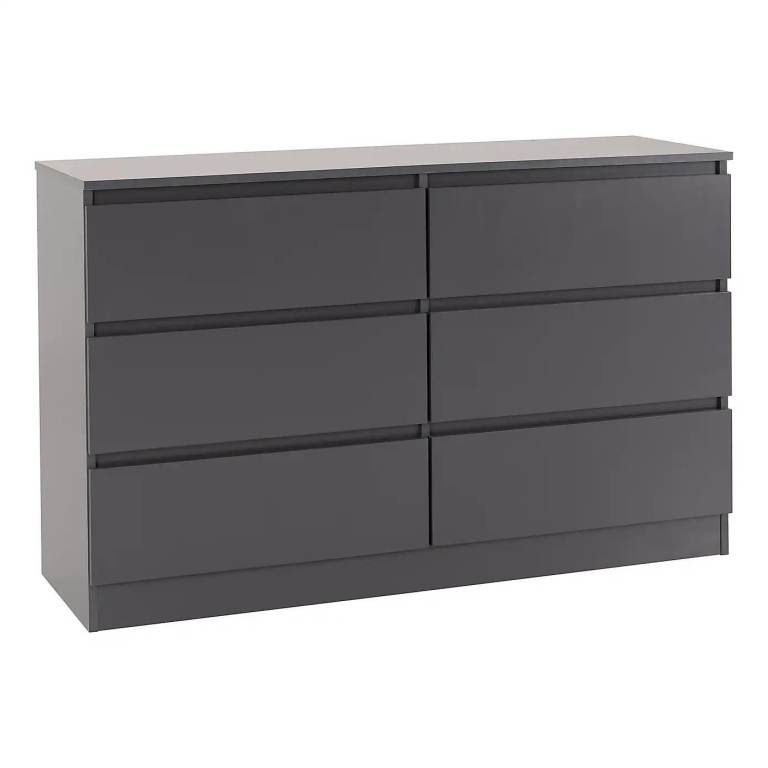 Modern Grey Chest of 6 Drawers – Excellent Condition