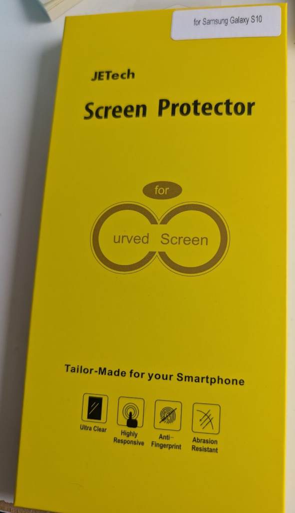 Jtech Screen protector for Samsung galaxy S10, TPU ultra HD film, case friendly 2 pack
