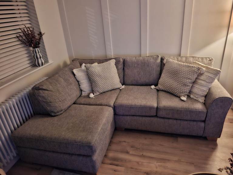 Next grey boucle corner sofa