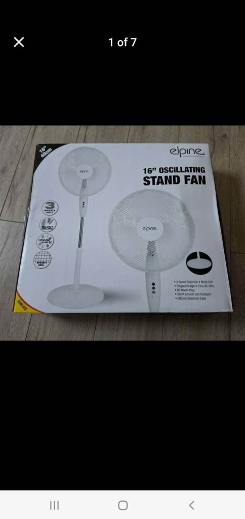 Pedestal fan, 16'" Oscillating stand fan elpine, good quality - Only 2 Available!