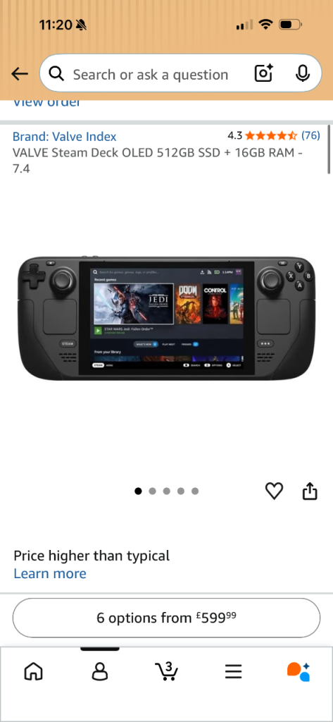 Steam deck OLED 512 gig 