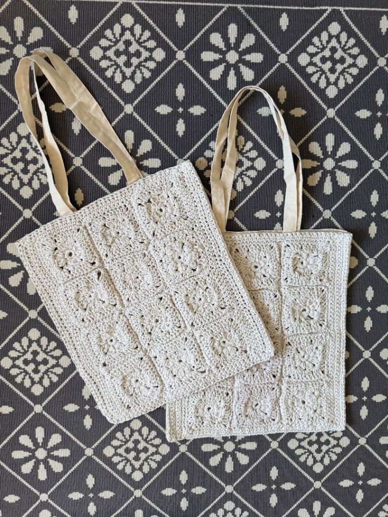 CROCHET / CANVAS TOTE BEACH BAG /  SHOPPER BAG - brand new. 